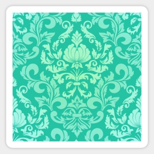 Turquoise Damask Design Sticker